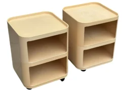 Ensemble vintage de deux chariots Kartell Componibili 4970 par Anna Castelli