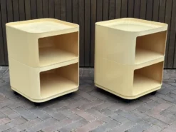 Ensemble vintage de deux chariots Kartell Componibili 4970 par Anna Castelli
