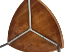 Ensemble vintage de 3 tables d'appoint en bois et métal des années 1980.