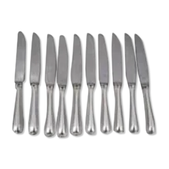 Ercuis Auteuil, 10 couteaux de table en métal argenté, excellent état, 22 cm.