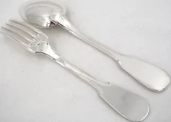 Ercuis Uniplat, Valois, 12 couverts à entremets, dessert, 24 pièces, 18 cm.