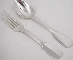 Ercuis Uniplat, Valois, 12 couverts à entremets, dessert, 24 pièces, 18 cm.