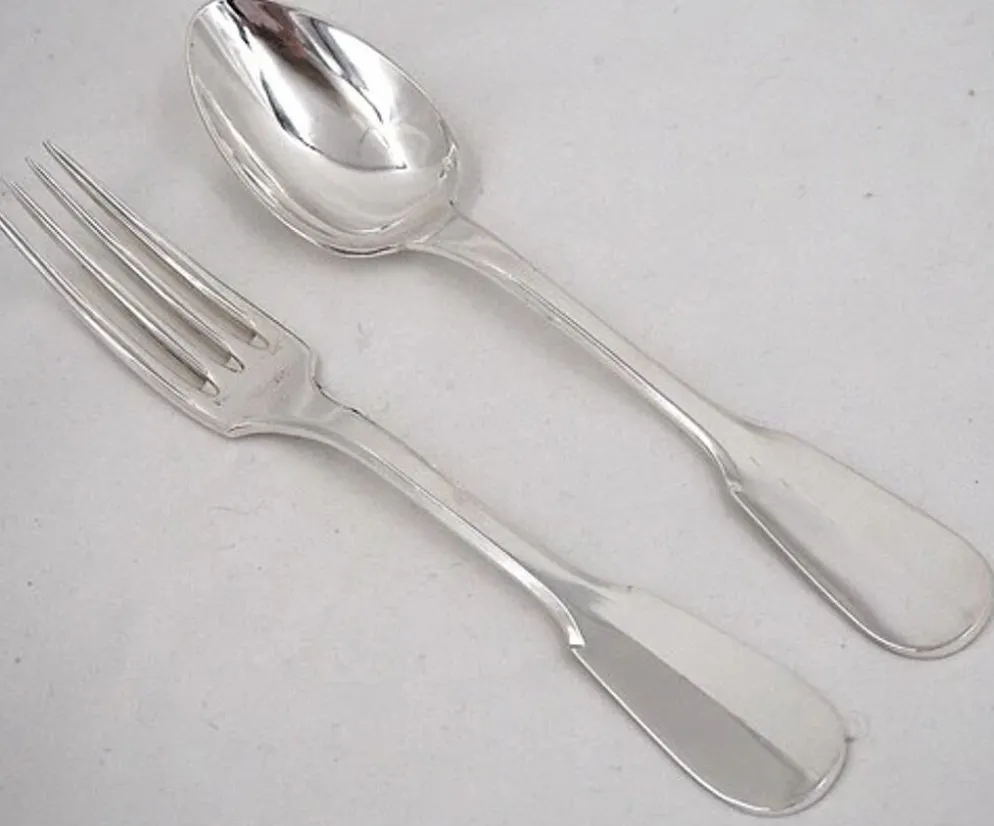 Ercuis Uniplat, Valois, 12 couverts à entremets, dessert, 24 pièces, 18 cm.