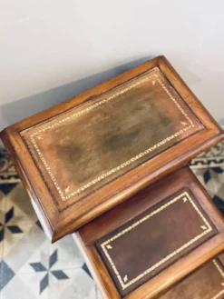 Escabeau coffre de bibliothèque anglais en acajou