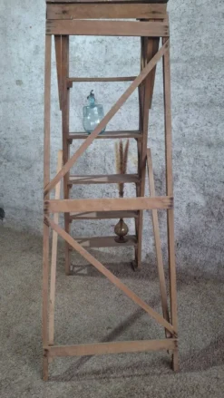 Escabeau d'atelier Manufrance 5 marches – Bois vintage industriel
