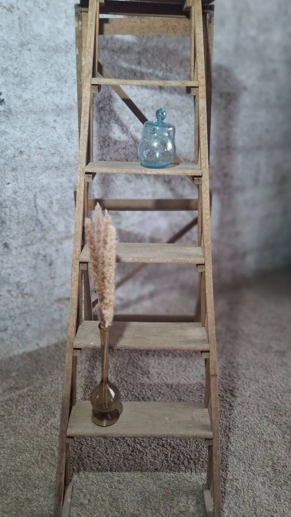 Escabeau d'atelier Manufrance 5 marches – Bois vintage industriel