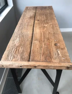 Etabli ancien acier et bois