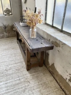 Etabli console en chêne massif 220cm