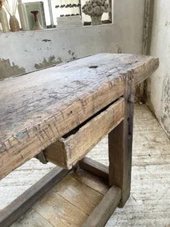 Etabli console en chêne massif 220cm