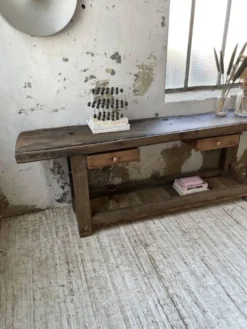 Etabli console en chêne massif 220cm