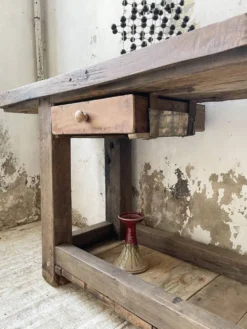 Etabli console en chêne massif 220cm