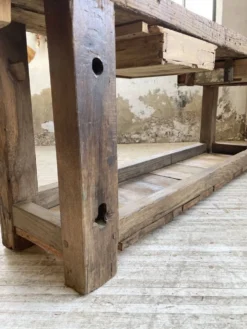 Etabli console en chêne massif 220cm