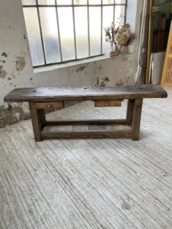 Etabli console en chêne massif 220cm