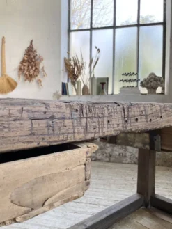 Etabli console en chêne massif 220cm