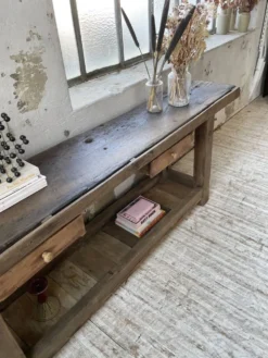Etabli console en chêne massif 220cm