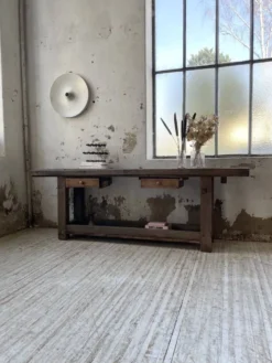 Etabli console en chêne massif 220cm