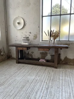 Etabli console en chêne massif 220cm