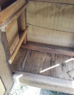 Etabli d’atelier L261xP50xH80,5cm ancien en hêtre