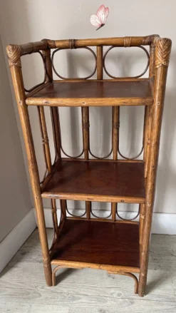 ETAGERE Bibliothèque ROTIN Vintage