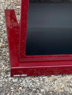 Etagere carree plexiglass bordeaux lie de vin david lange vintage 1980
