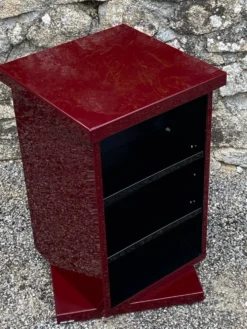 Etagere carree plexiglass bordeaux lie de vin david lange vintage 1980