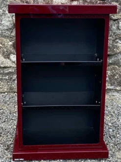 Etagere carree plexiglass bordeaux lie de vin david lange vintage 1980