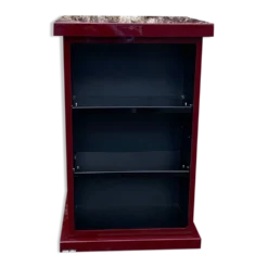 Etagere carree plexiglass bordeaux lie de vin david lange vintage 1980