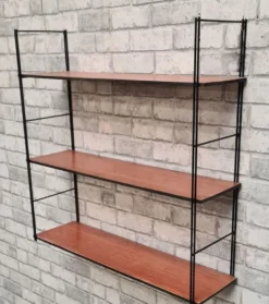 Etagere scandinave 1960 tomado, acier et 3 plateaux 47x49x16