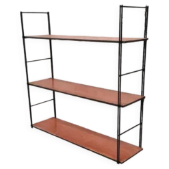 Etagere scandinave 1960 tomado, acier et 3 plateaux 47x49x16