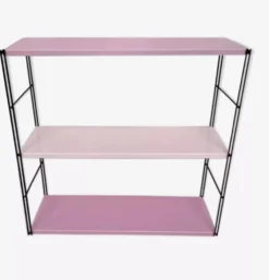 Etagere string metal rose 2 tons montants noir. 47x49x16 t1960 70.