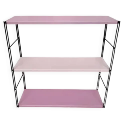 Etagere string metal rose 2 tons montants noir. 47x49x16 t1960 70.