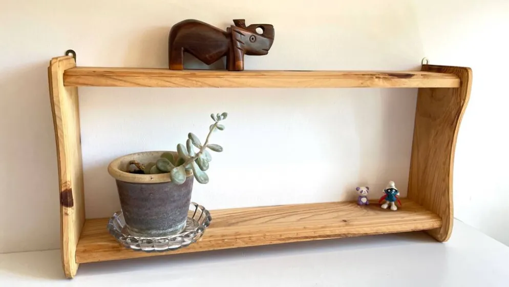 Etagere vintage bois brut