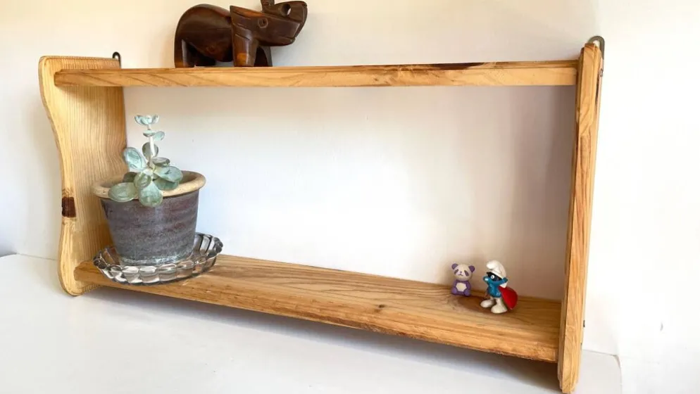 Etagere vintage bois brut
