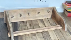 ETAGERE Vintage 5 Crochets BOIS Brut