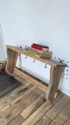 ETAGERE Vintage 5 Crochets BOIS Brut