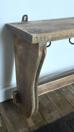 ETAGERE Vintage 5 Crochets BOIS Brut
