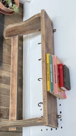 ETAGERE Vintage 5 Crochets BOIS Brut