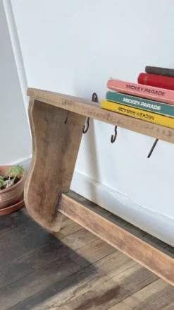 ETAGERE Vintage 5 Crochets BOIS Brut