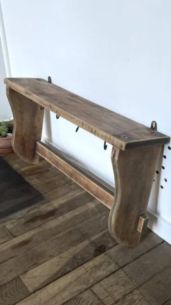 ETAGERE Vintage 5 Crochets BOIS Brut