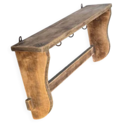ETAGERE Vintage 5 Crochets BOIS Brut