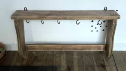 ETAGERE Vintage 5 Crochets BOIS Brut
