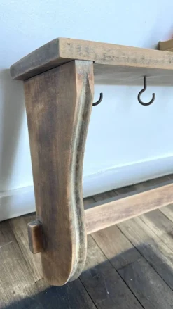 ETAGERE Vintage 5 Crochets BOIS Brut