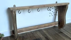 ETAGERE Vintage 5 Crochets BOIS Brut