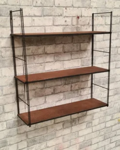 etagere 1960 vintage , string, bois et metal 60x58x17