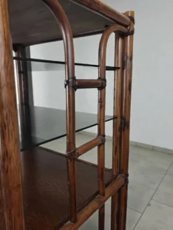 Etagère bambou verre fumé 1970