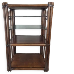 Etagère bambou verre fumé 1970