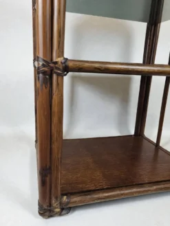 Etagère bambou verre fumé 1970
