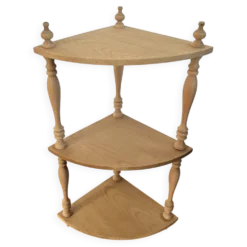 Etagère d'angle en bois brut