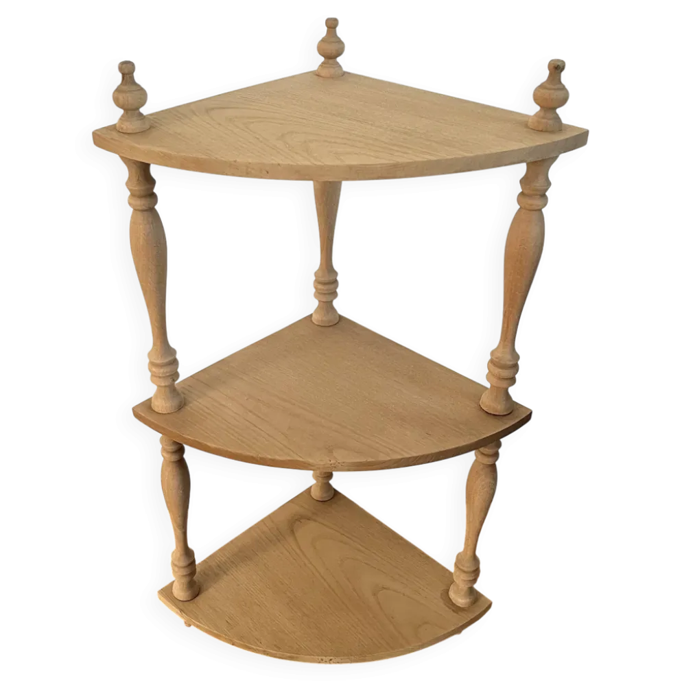 Etagère d'angle en bois brut