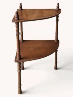 Etagère d'angle teinte acajou